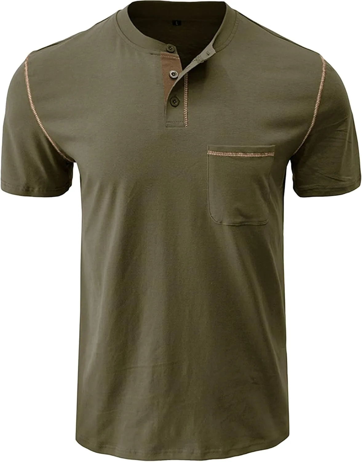 

Maiyifu-GJ мужская футболка хенли с карманом и планкой