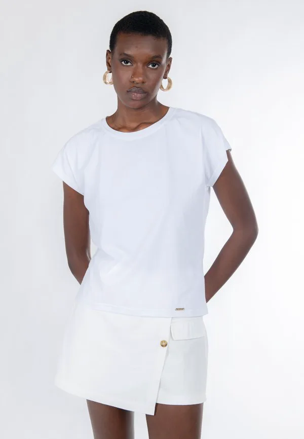 

Базовая футболка с закругленным краем сзади Influencer, White, Белый, Базовая футболка с закругленным краем сзади Influencer, White