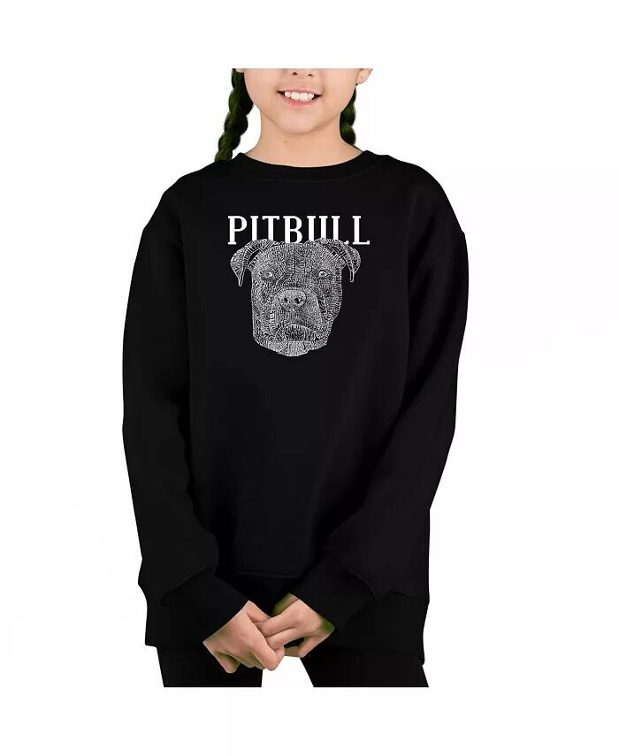 

Pitbull Face — толстовка с круглым вырезом Big Girl's Word Art La Pop Art, черный