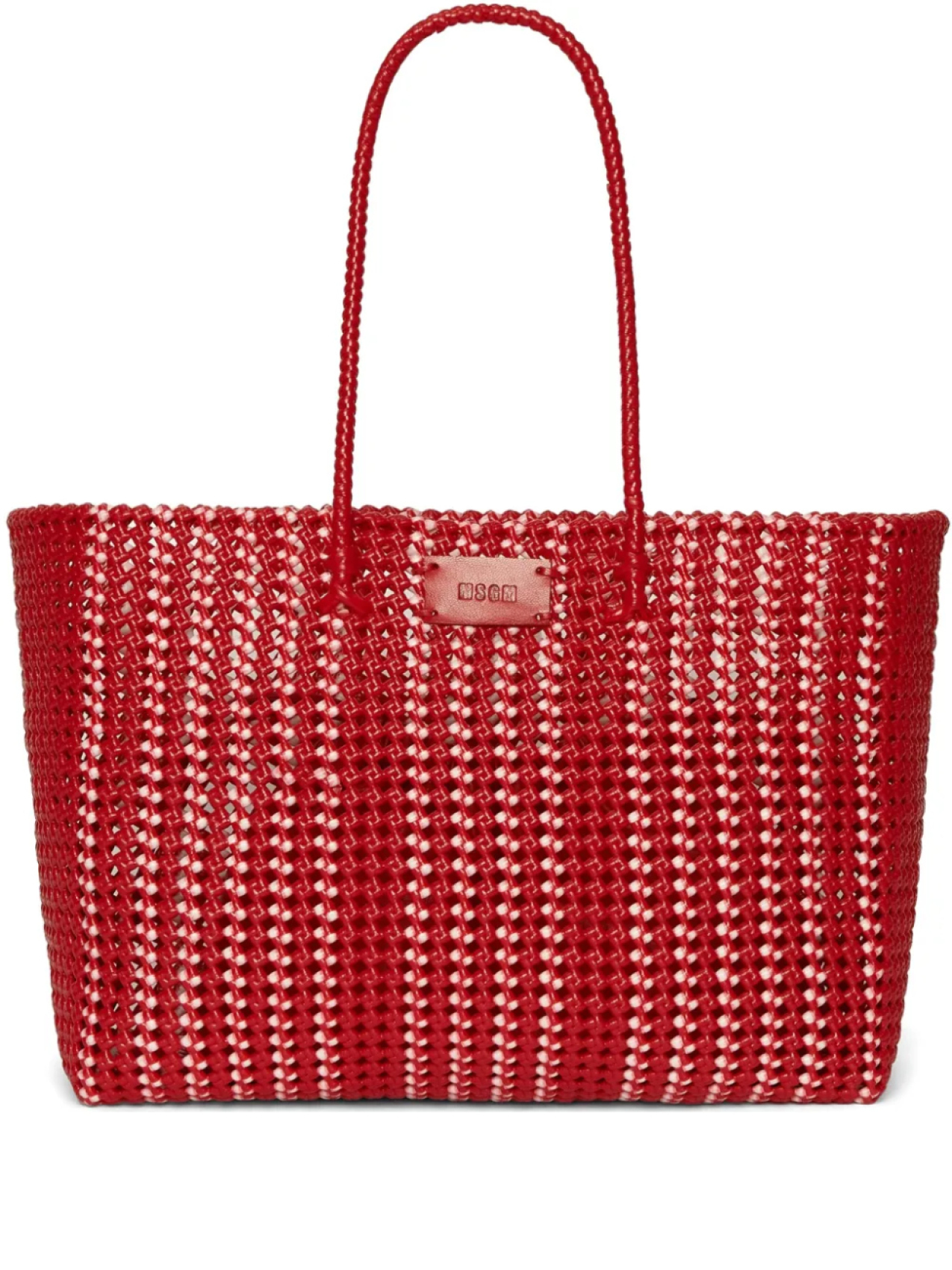 

MSGM большая сумка-тоут Woven с нашивкой-логотипом, красный