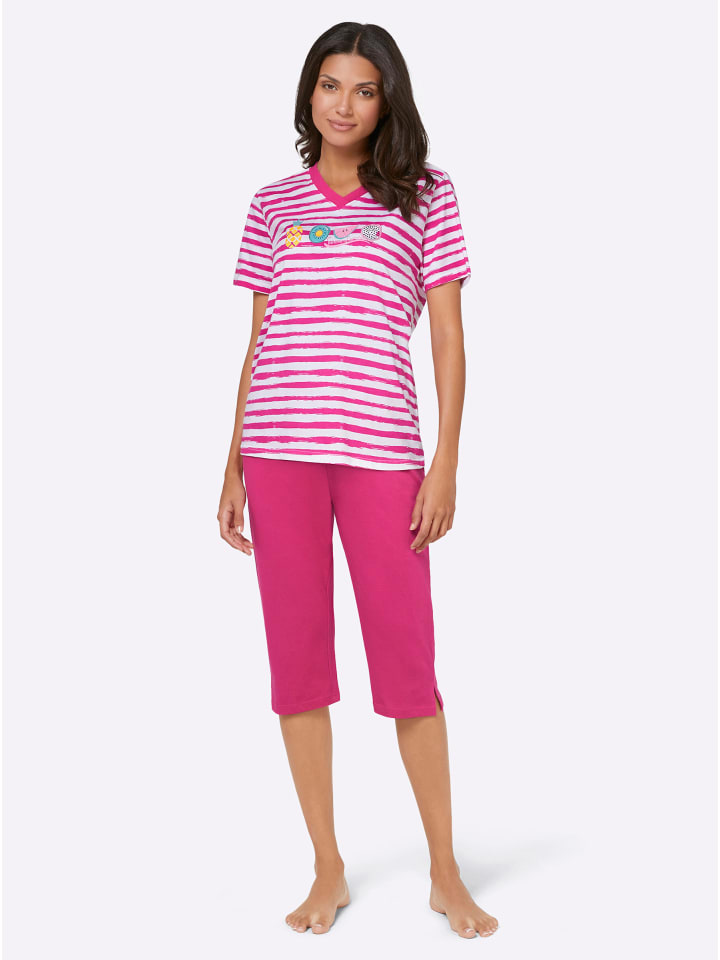 

Comtessa Пижама-капри цвета фуксии + полоски цвета фуксии