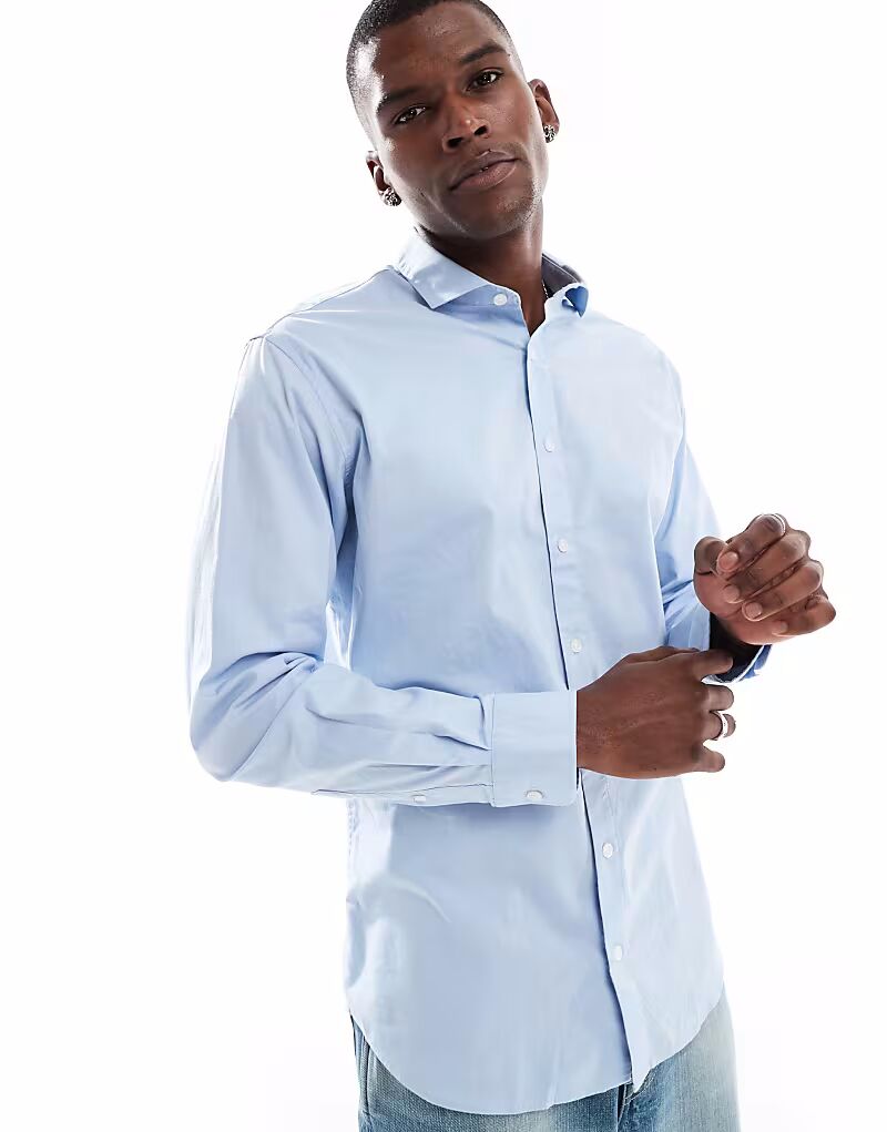 

Рубашка Jack & Jones slim fit синего цвета