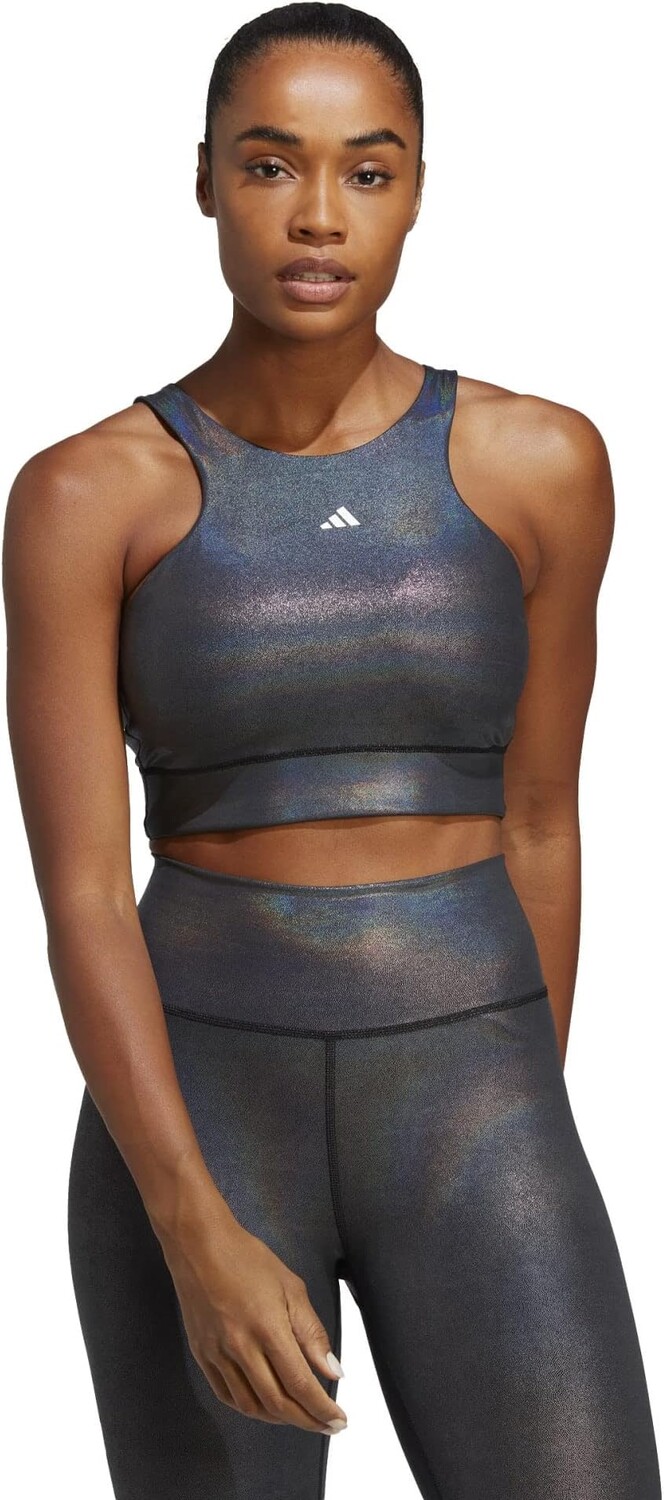 

Бюстгальтер adidas PowerImpact Medium Support Longline Bra, цвет Black/Carbon