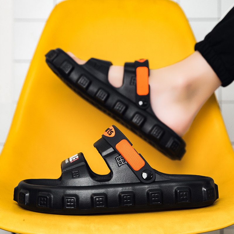 CariteSport Сандалии с ремешками мужские черно-оранжевые, цвет Black Orange — фото 4