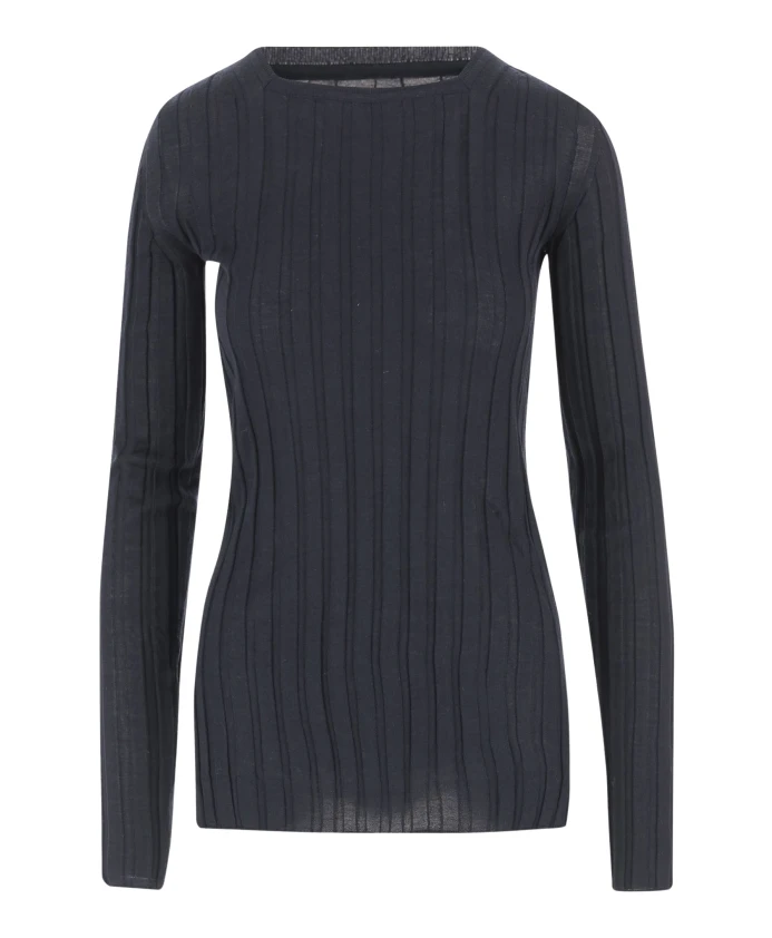 

Ребристый свитер из шерсти и шелка Carven, черный