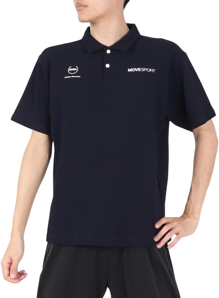 

Футболка-поло Move Sports Descente с солнцезащитным эффектом, логотип на спине, POLO Sunscreen, эластичная, влагоотводящая, быстросохнущая, защита от УФ-излучения (UPF 30), мужская, темно-синий