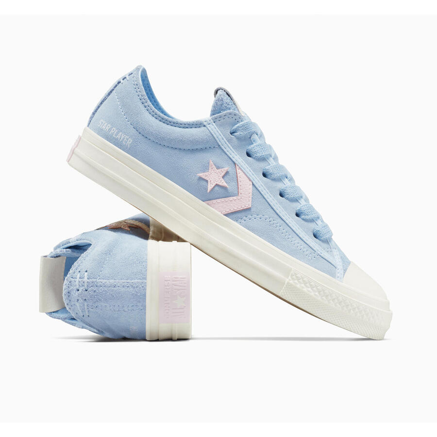 Кроссовки Converse Star Player 76 из цветной замши, синие, женские — фото 3