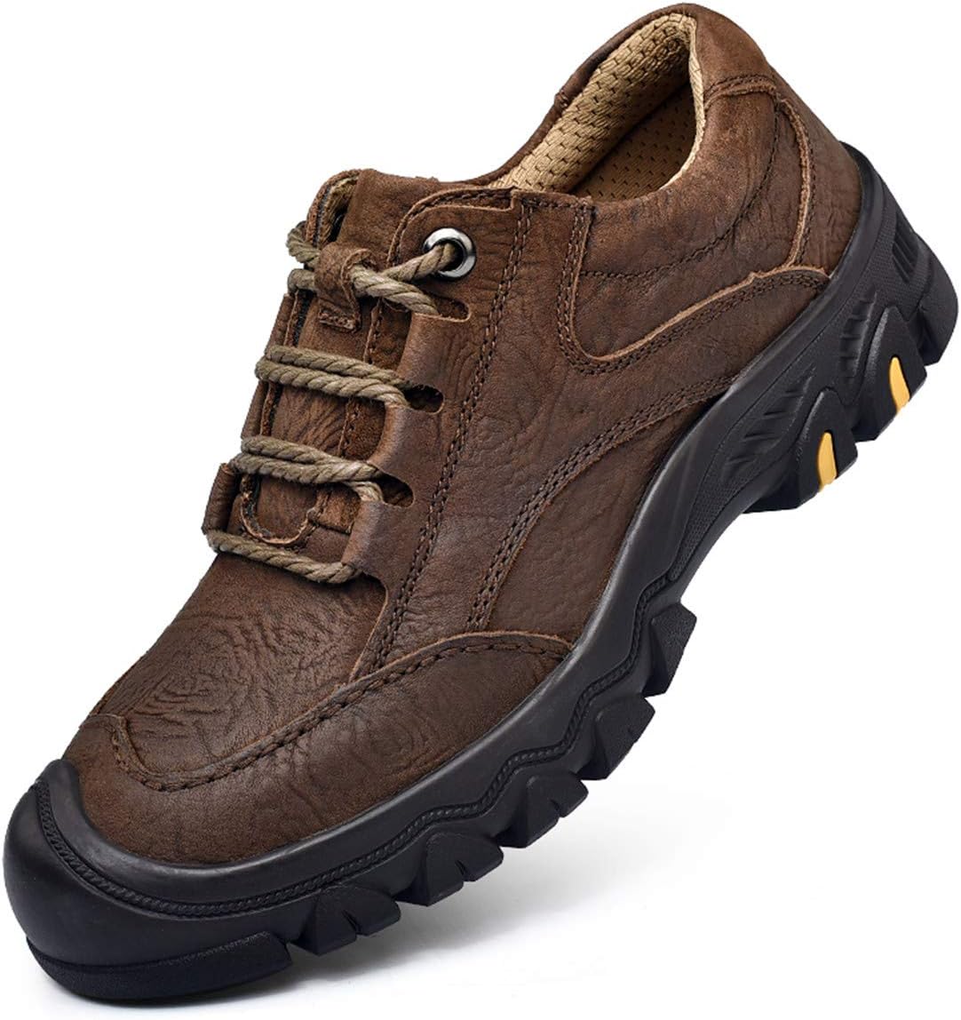 

Мужские водонепроницаемые кожаные кроссовки для пеших прогулок ChicWind с шнуровкой, темно-коричневый