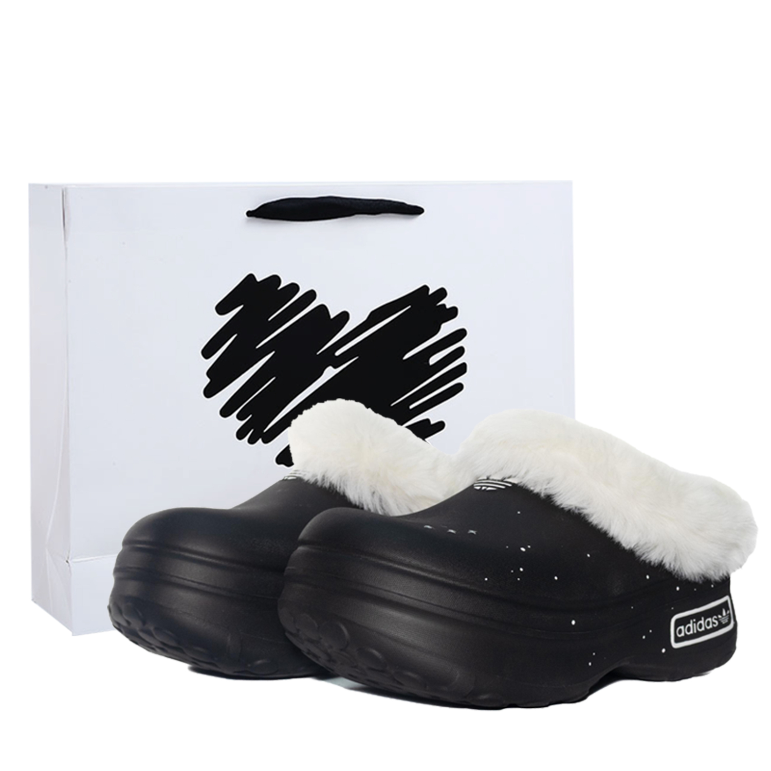 AdiFOM Stan Smith мюли с резиновой подошвой, устойчивые к истиранию, быстросохнущие, с закрытым носком, унисекс Adidas Originals, черный — фото 4