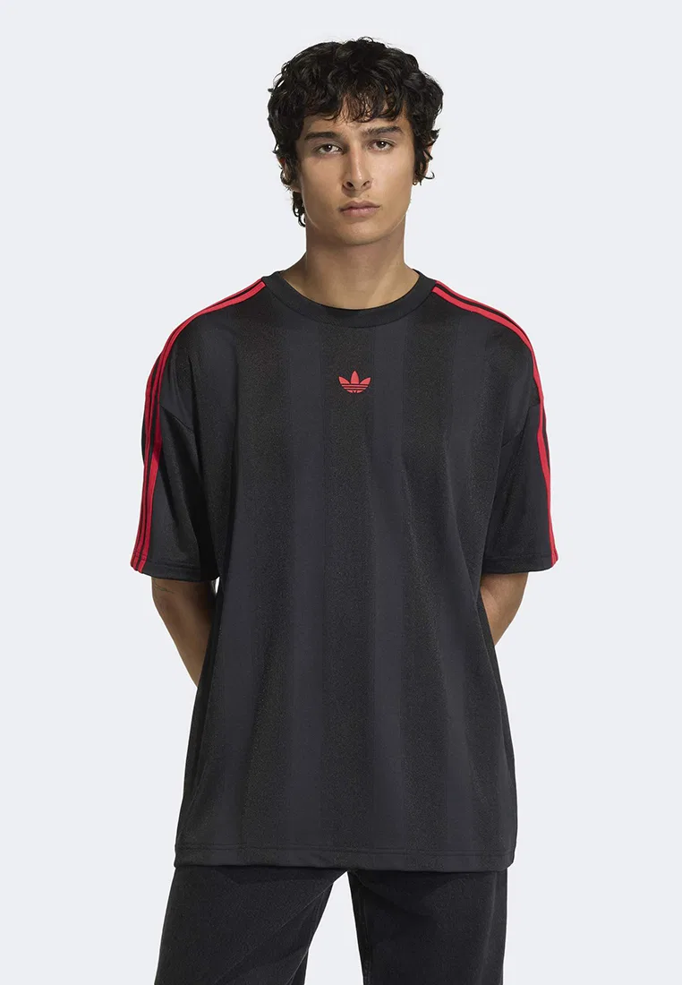 Футболка с джаккардовым узором, Adicolor, Adidas, черный