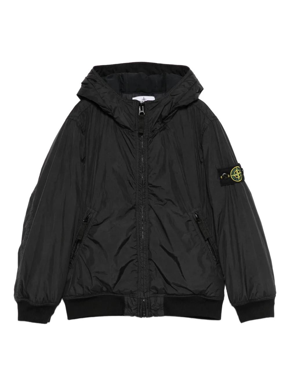 

Куртка с капюшоном и нашивкой-логотипом Stone Island Junior, черный