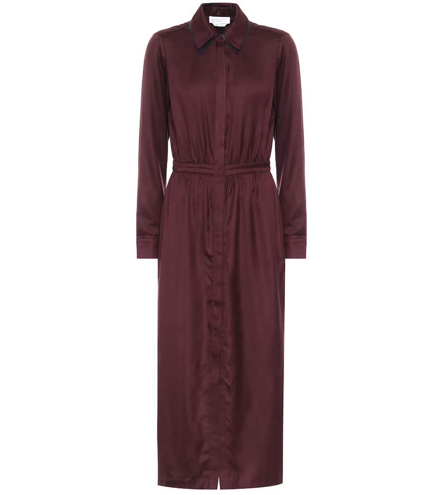 

Лоуэлл миди-платье из шелкового твила Gabriela Hearst, Burgundy