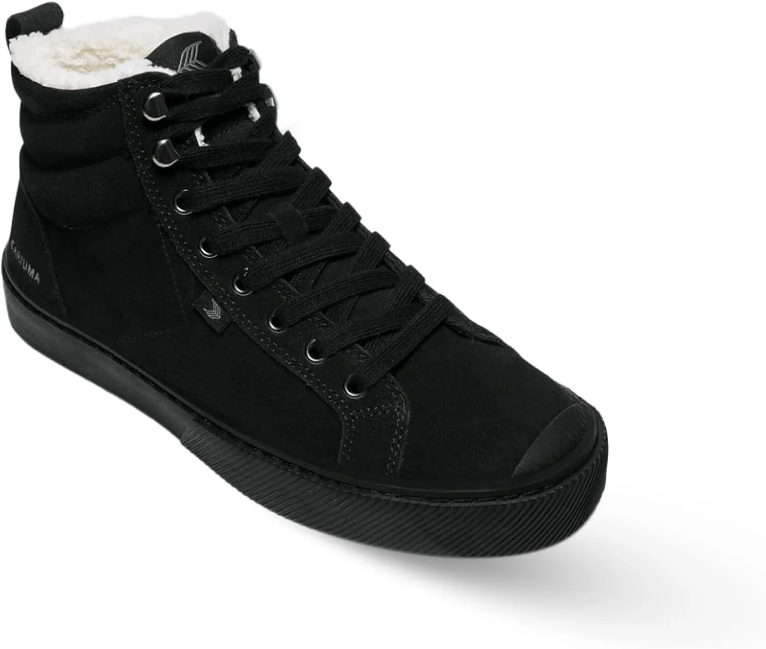 Ботинки Cariuma OCA Therma High Tops из замши, удобная обувь для мужчин, легкие и экологичные, универсальная повседневная обувь с 100% веганскими стельками и резиновой подошвой, черный