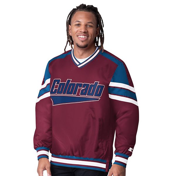 

Мужская бордовая куртка-пуловер v-neck colorado avalanche reliver i Starter