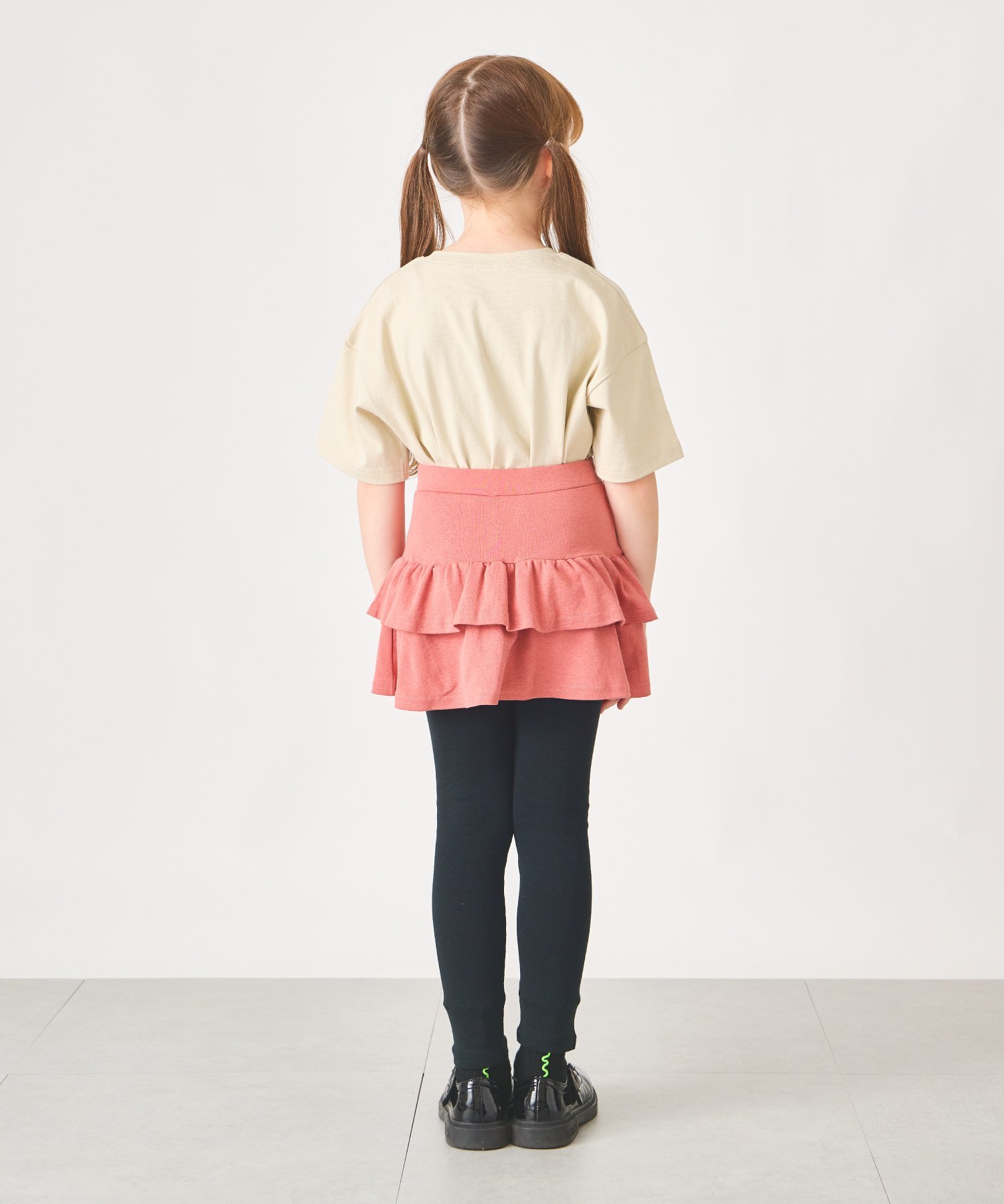 Юбка Эластичные юбки (с двухъярусными оборками) Ever Closet, Apricot Pink C — фото 3