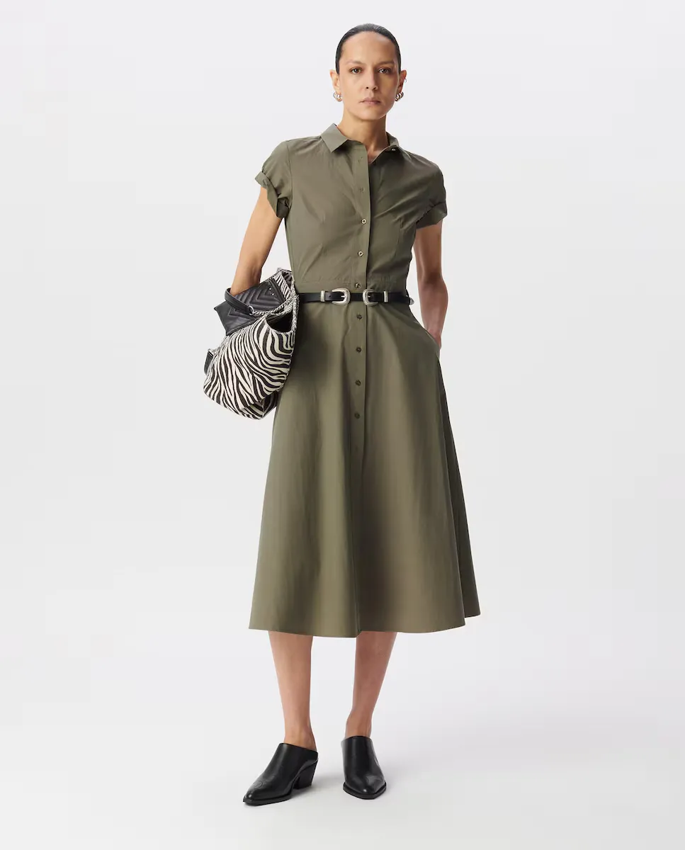 

Миди-платье с коротким рукавом IKKS, цвет Kaki