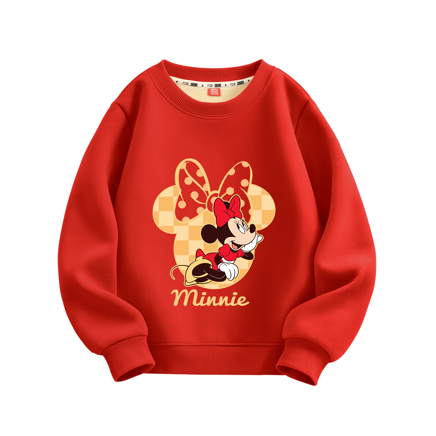 

Детский свитшот с круглым вырезом, утепленные и с флисовой подкладкой Disney, [thickened and fleece-lined]di lie fu красный
