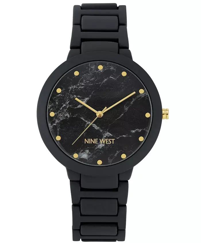

Женские часы Quartz Black с браслетом из резинизированного сплава, 40.5 мм Nine West