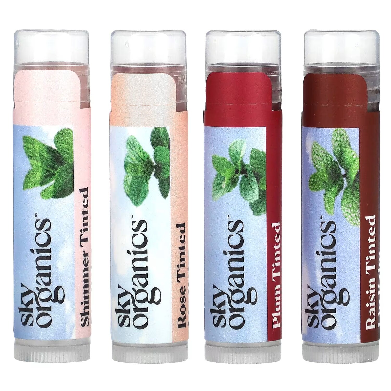 

Тонированные бальзамы для губ Sky Organics с пчелиным воском, 4 бальзама по 0,15 унции (4,25 г) каждый