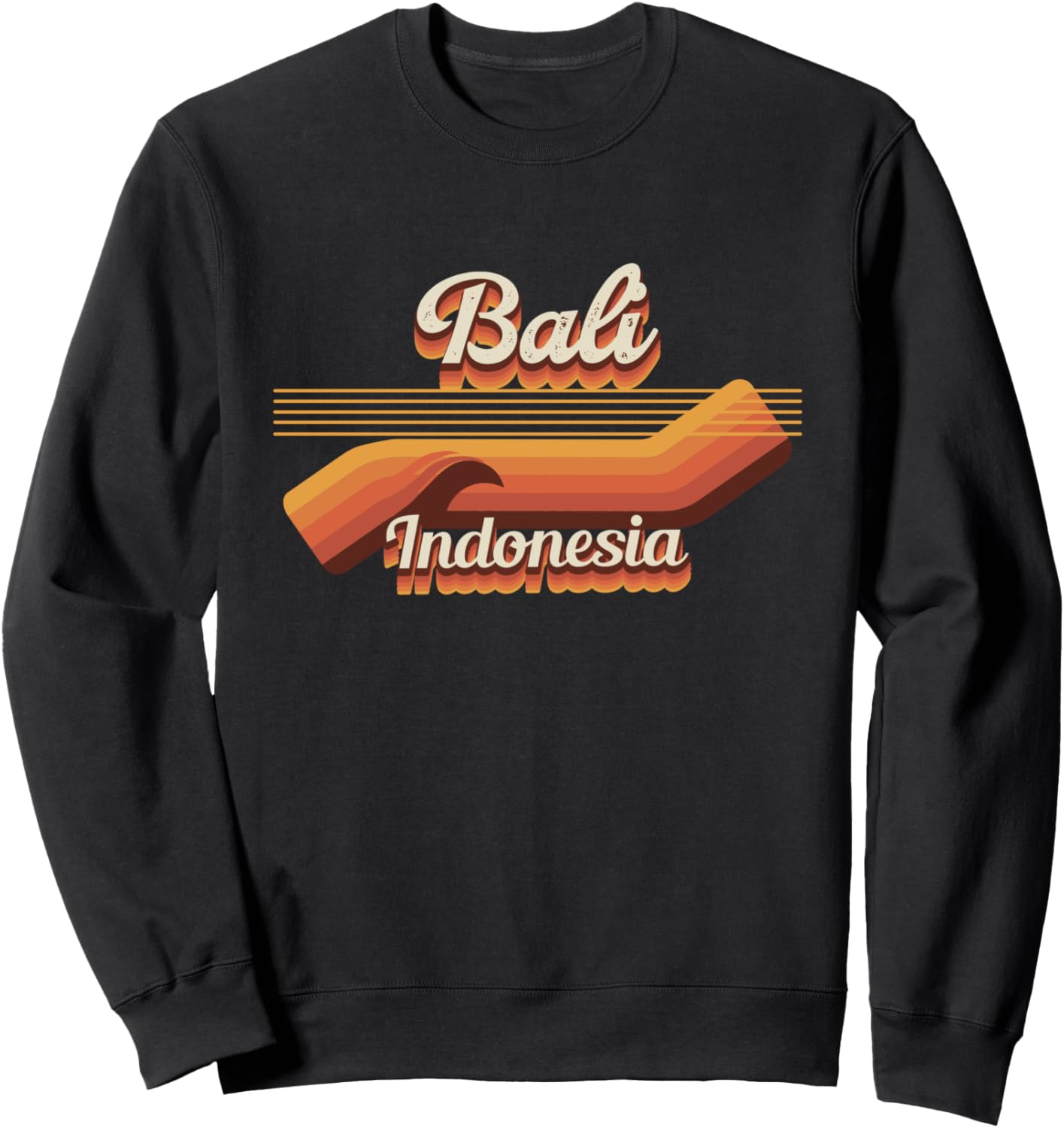 

Ретро-стиль Бали 80-х - пляжная толстовка в балийском стиле Bali Retro Souvenir Apparel, черный