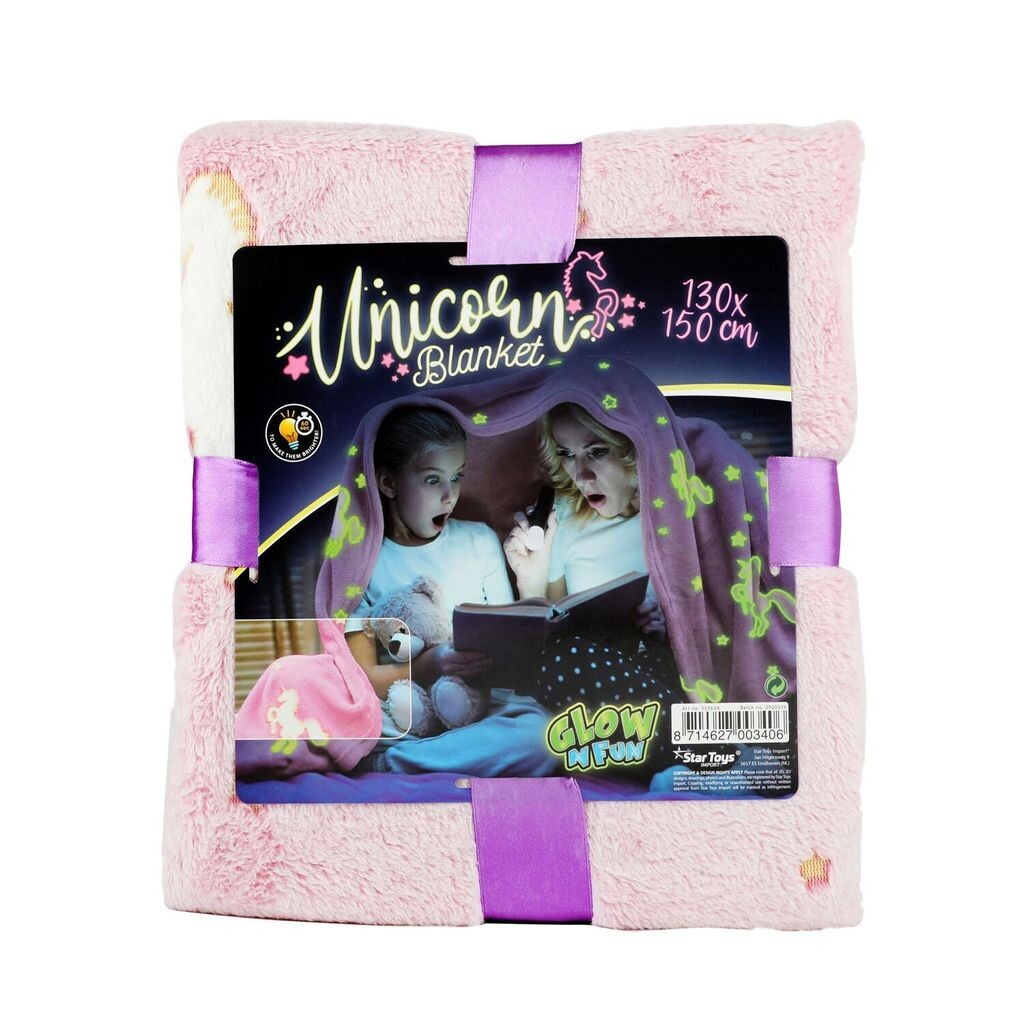 

Toi-Toys - Флуоресцентное одеяло GLOW N FUN - Единорог (130x150см), розовый