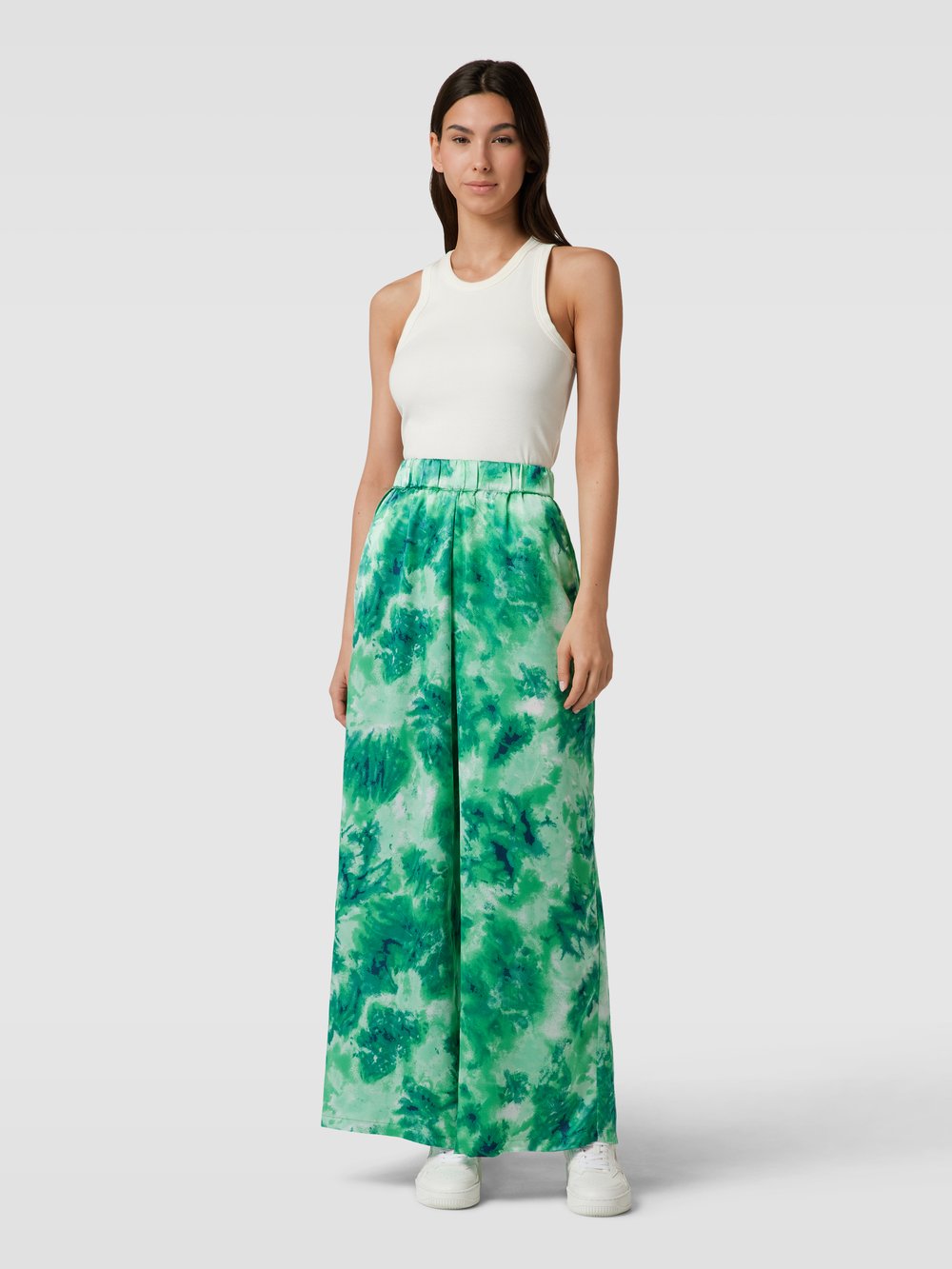 

Брюки со сплошным узором, модель «Сумай» Object, зеленый