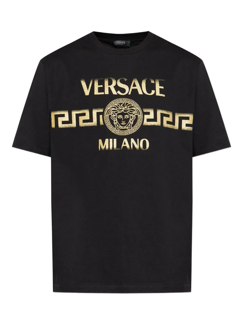 

Футболка из хлопка с принтом Медузы Versace, черный
