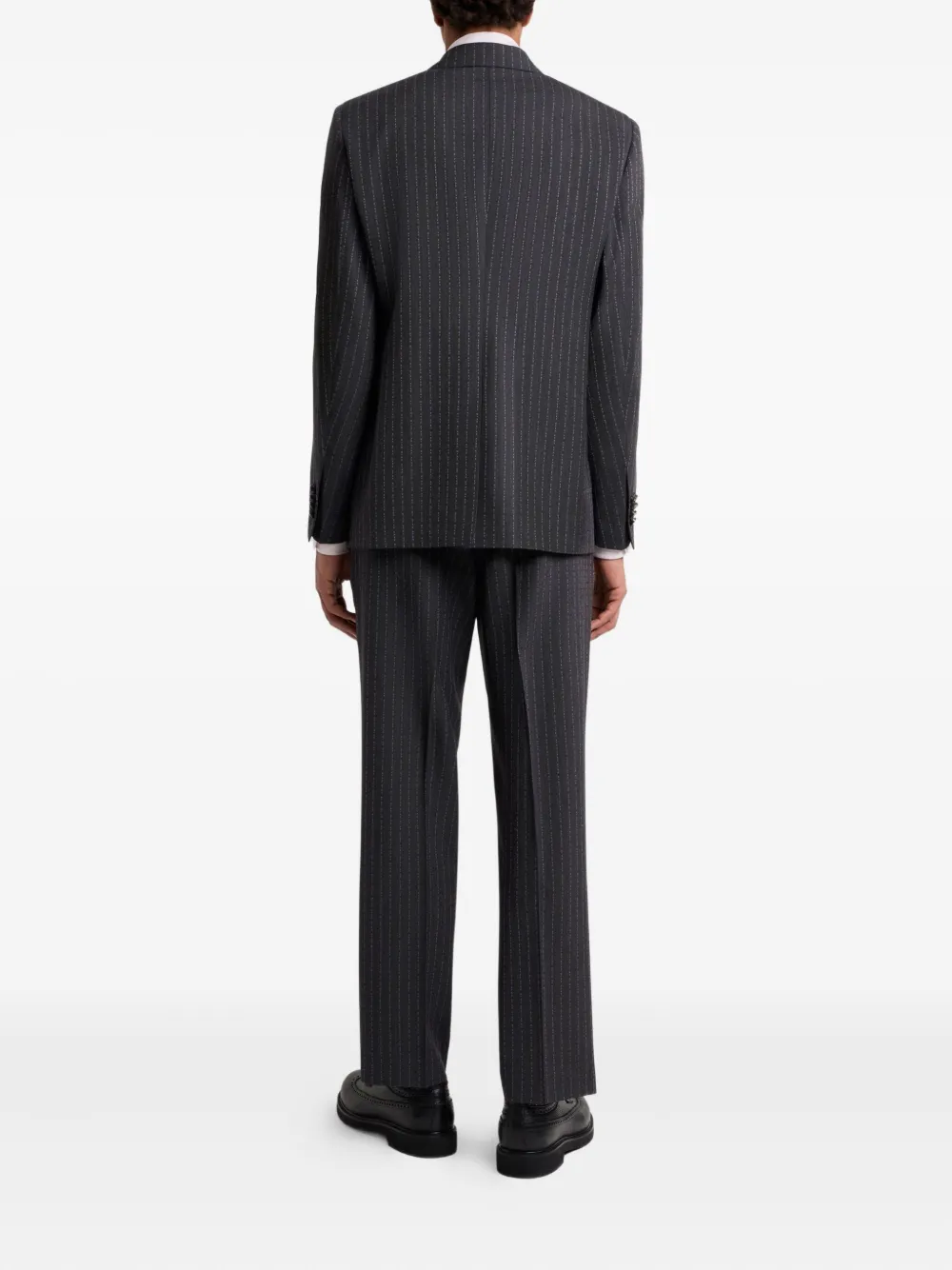 Двубортный пиджак в тонкую полоску ETRO, серый — фото 3
