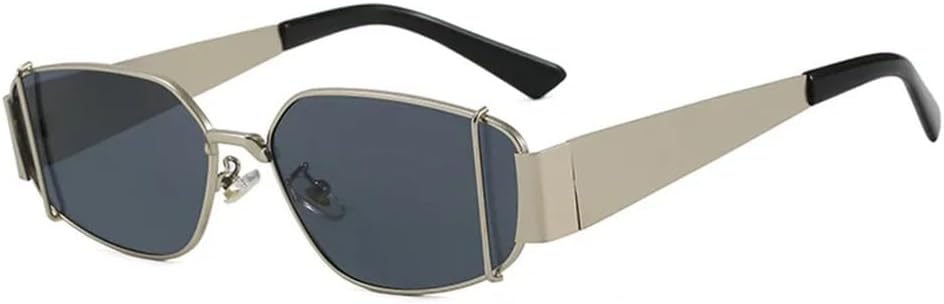 

Стильные панк-солнцезащитные очки для мужчин и женщин, унисекс, винтажная металлическая оправа, модные спортивные солнцезащитные очки UV400 для женщин KTUCN, Sliver Grey