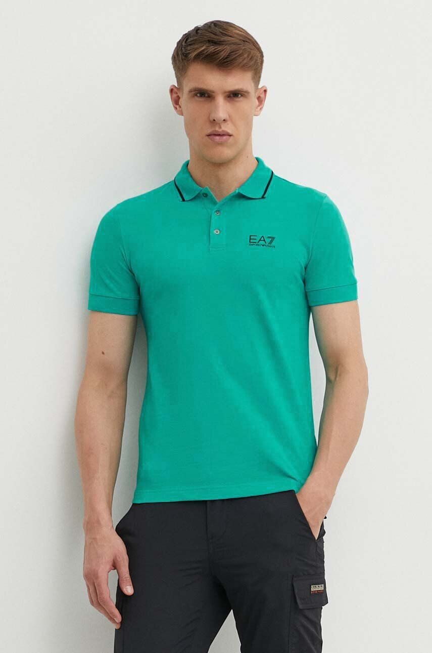 

Поло EA7 Emporio Armani, бирюзовый