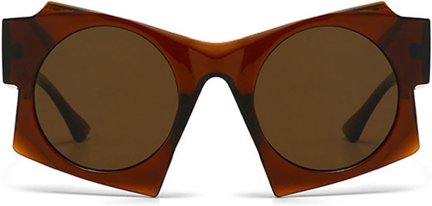 

Винтажные солнцезащитные очки Helena Polygon для женщин и мужчин, 2024 год, роскошные модные солнцезащитные очки, стильные панк-очки для женщин, черные, большие, S65, Tea