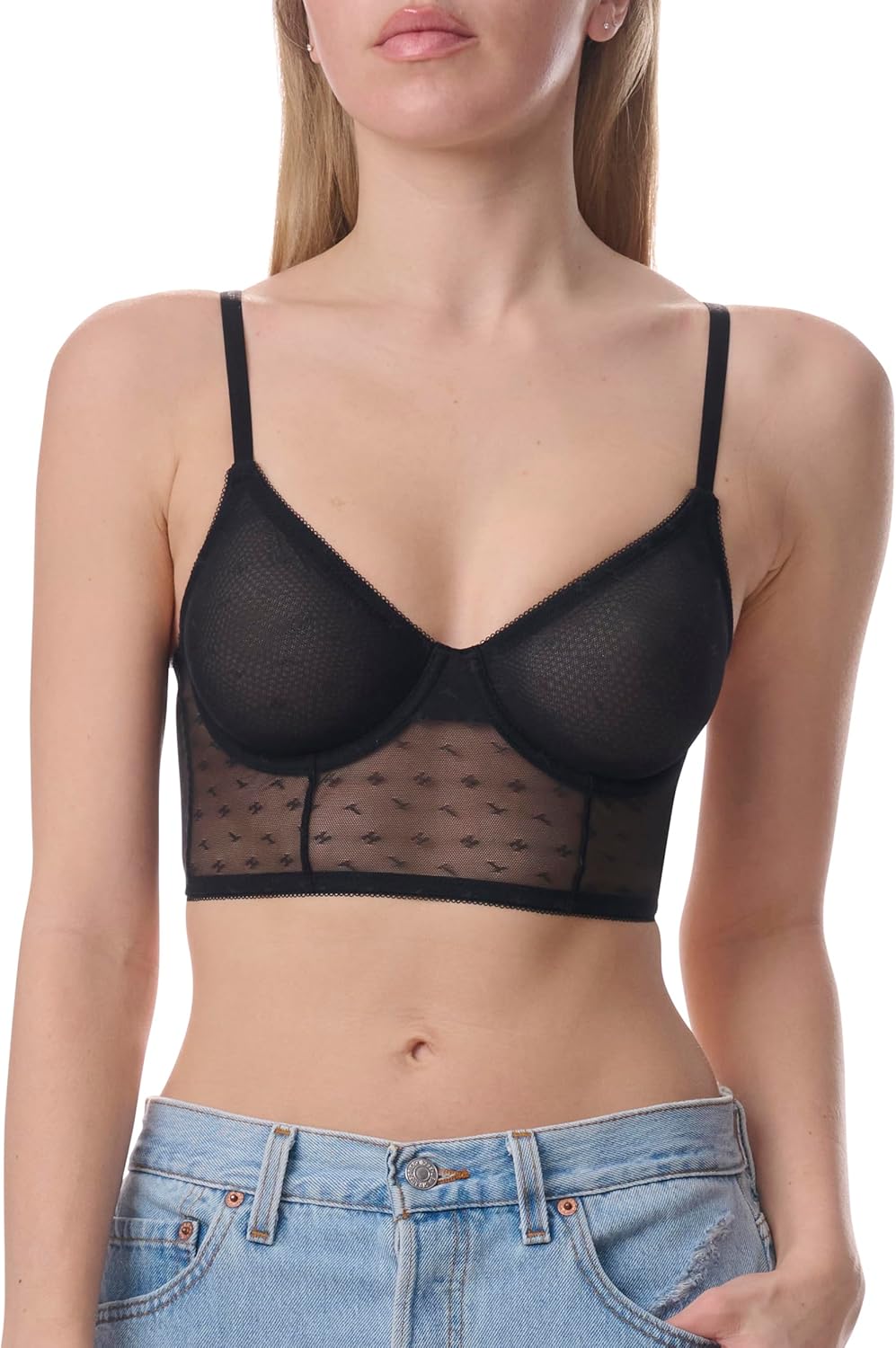 Женский бюстгальтер-бюстье Tommy Hilfiger без подкладки на косточках, Black — фото 2