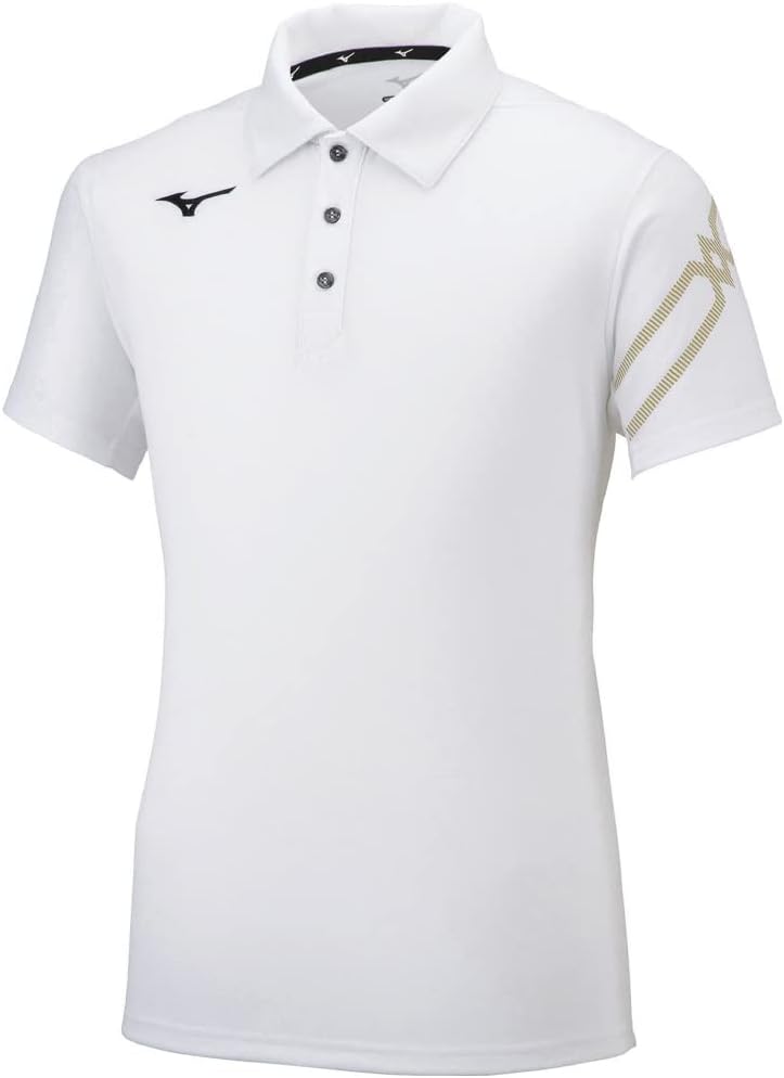 

Футболка-поло Mizuno 32MA2176, влагоотводящая, быстросохнущая, стандартного кроя, дезодорирующая, белый