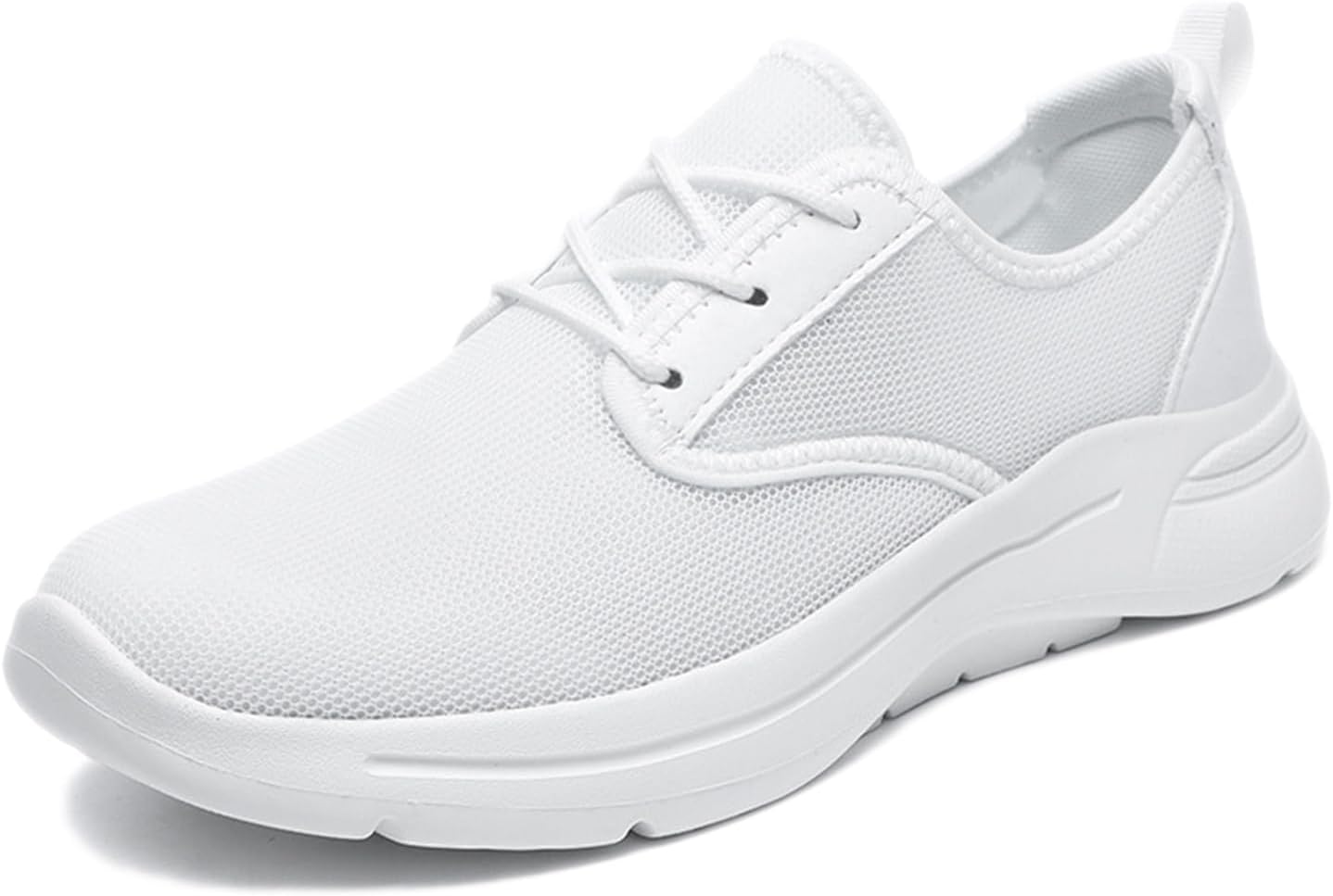 

Мужские дышащие кроссовки с сеткой, шнуровкой и удобной посадкой, легкие, с толстой подошвой, противоскользящие, модные для бега, тренировок, повседневной носки и работы Adkgbe, белый