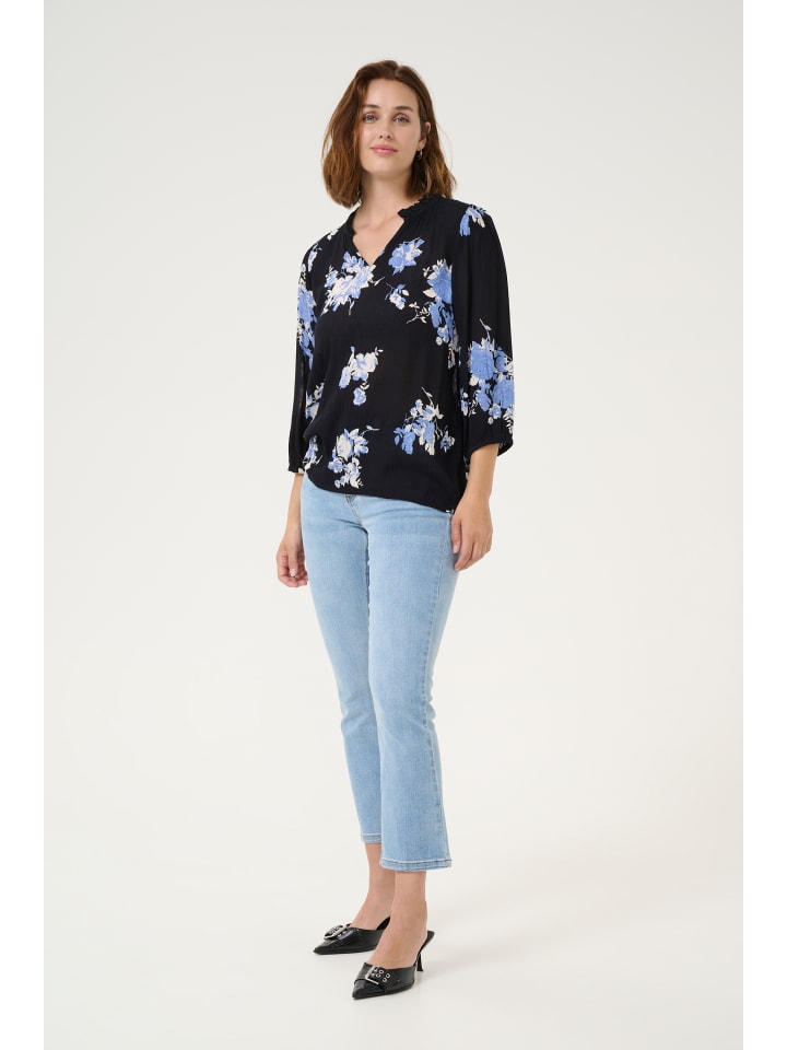 

Блузка Kaffe, цвет black/blue flower print