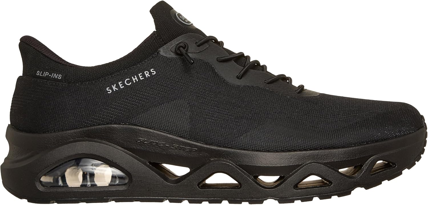 Мужские кроссовки Skechers Uno Glide-Step Gliders Sketch-air без шнурков, черный — фото 4