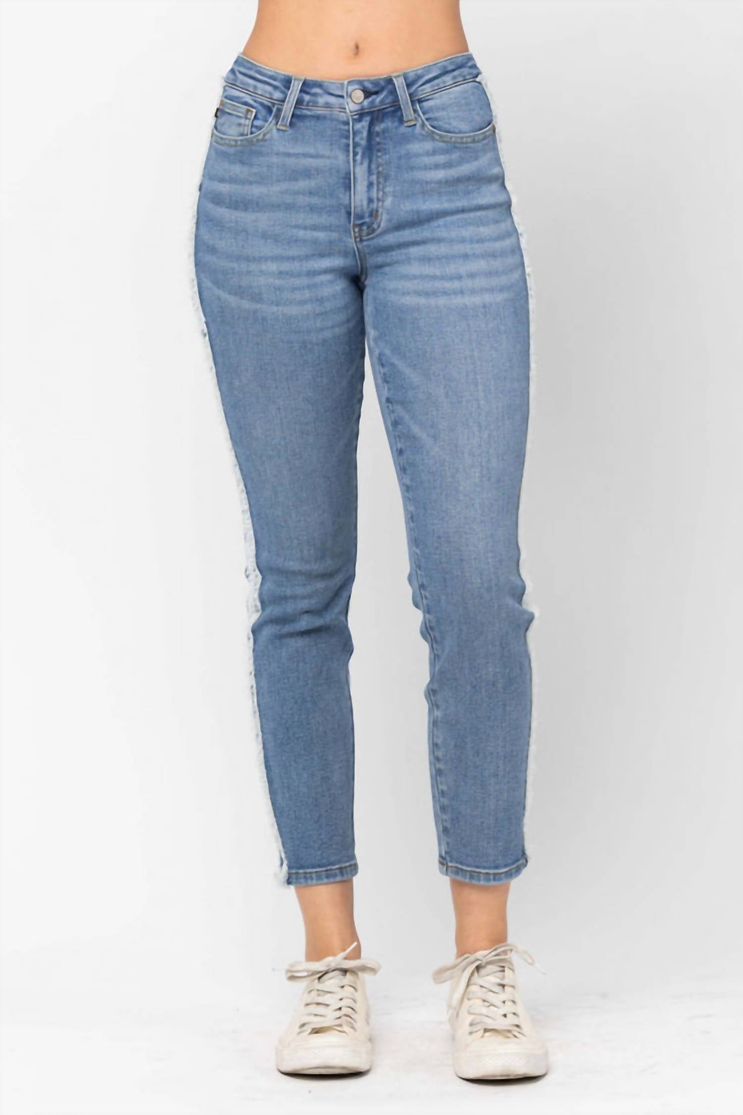 

Джинсы Serenity Fray Detail Slim Fit средней потертости Judy Blue, цвет medium wash