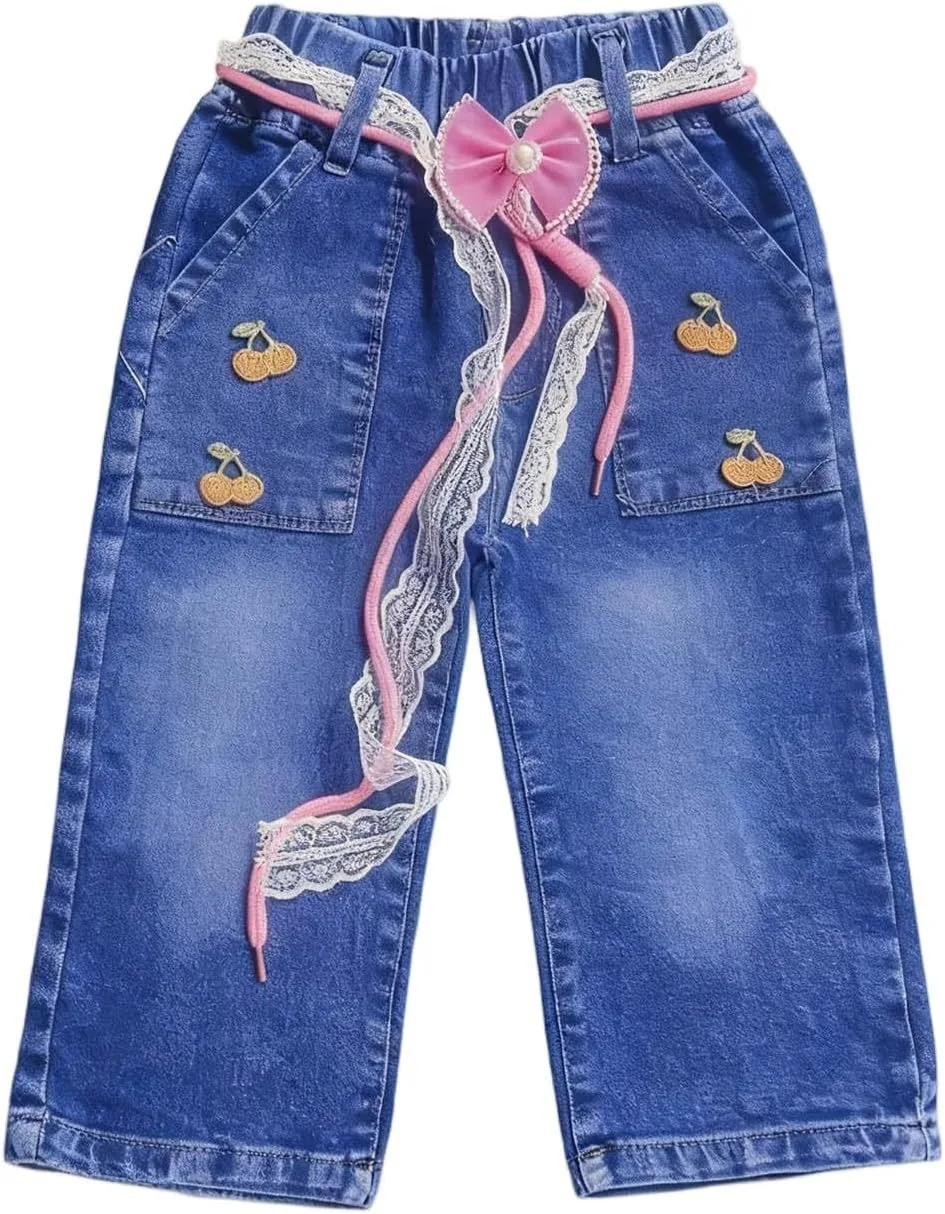 

Джинсы с широкими штанинами и эластичным поясом