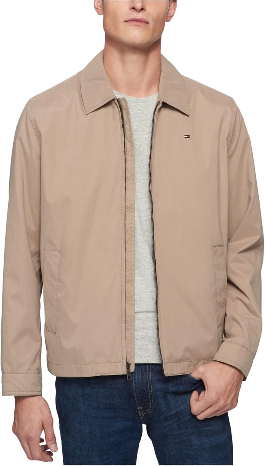 

Легкая мужская куртка для гольфа Tommy Hilfiger из микротвила на молнии (стандартные размеры, а также для больших и высоких), Khaki