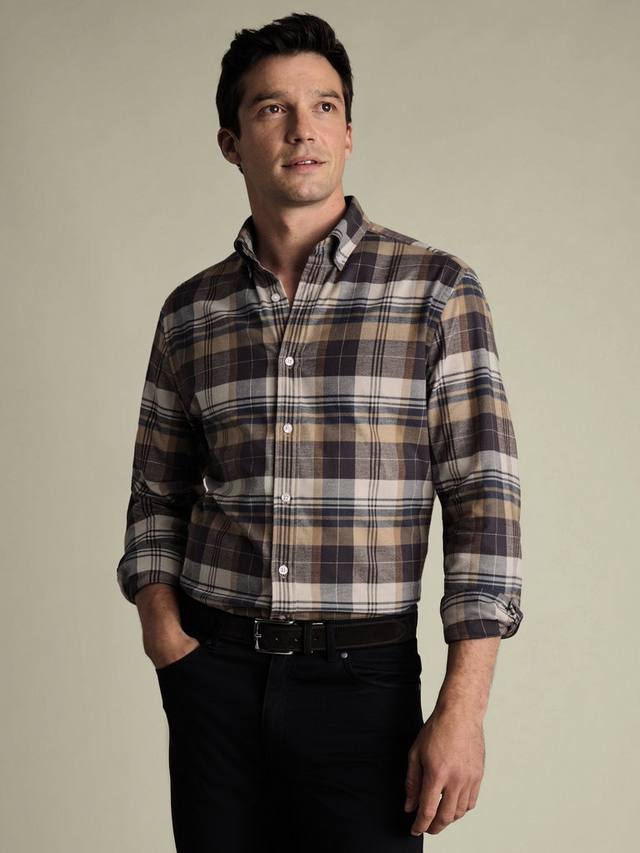 

Хлопковая рубашка с длинным рукавом и воротником Charles Tyrwhitt