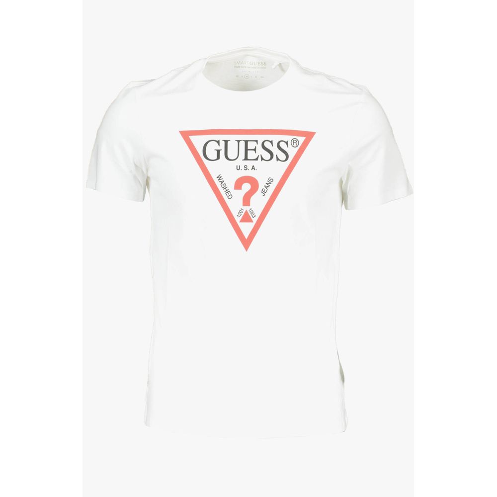 

Белая хлопковая мужская футболка Guess Shoes