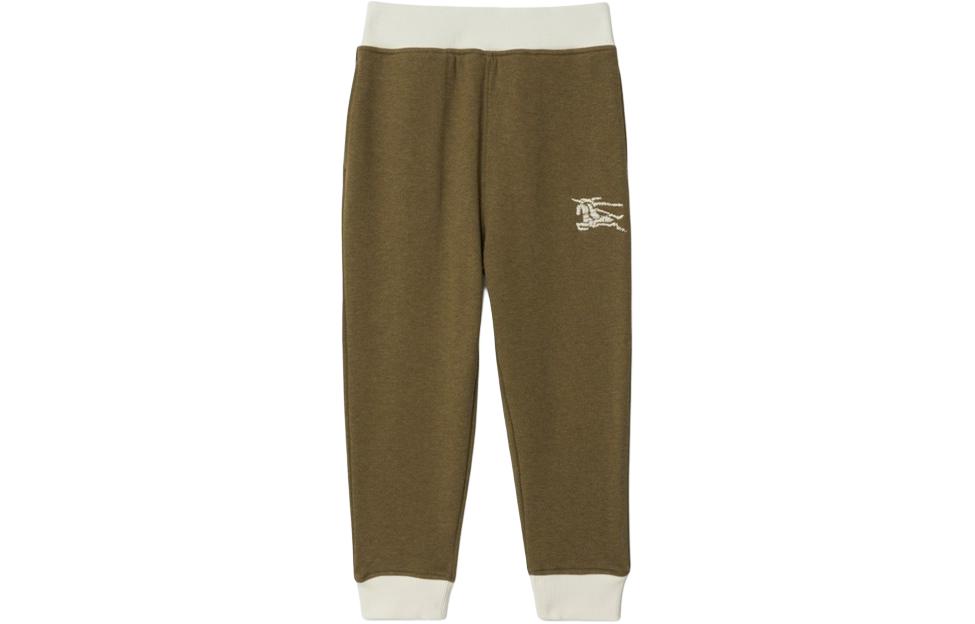 

Детские спортивные трикотажные брюки SS24 Тёмный хаки зелёный Льняной серый Burberry, Тёмный хаки зелёный Хизер серый