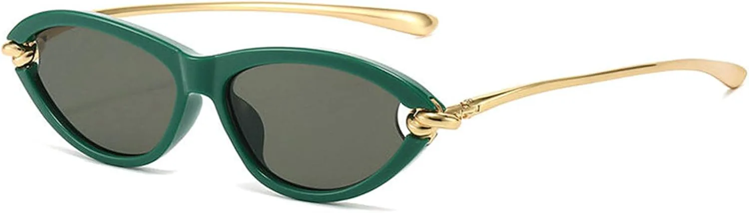 

Солнцезащитные очки COTIA Fashion Cat Eye для женщин и мужчин, с выразительным дизайном, маленькие, овальные, неправильной формы, в стиле панк и хип-хоп, Green