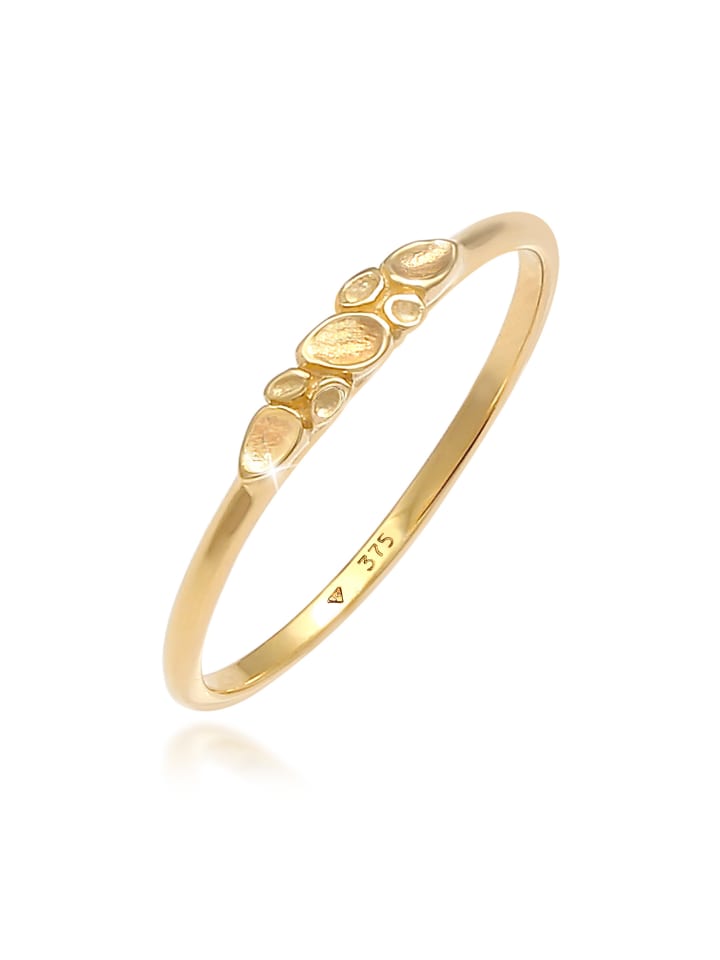 

Elli Кольцо 375 пробы из желтого золота с цветком