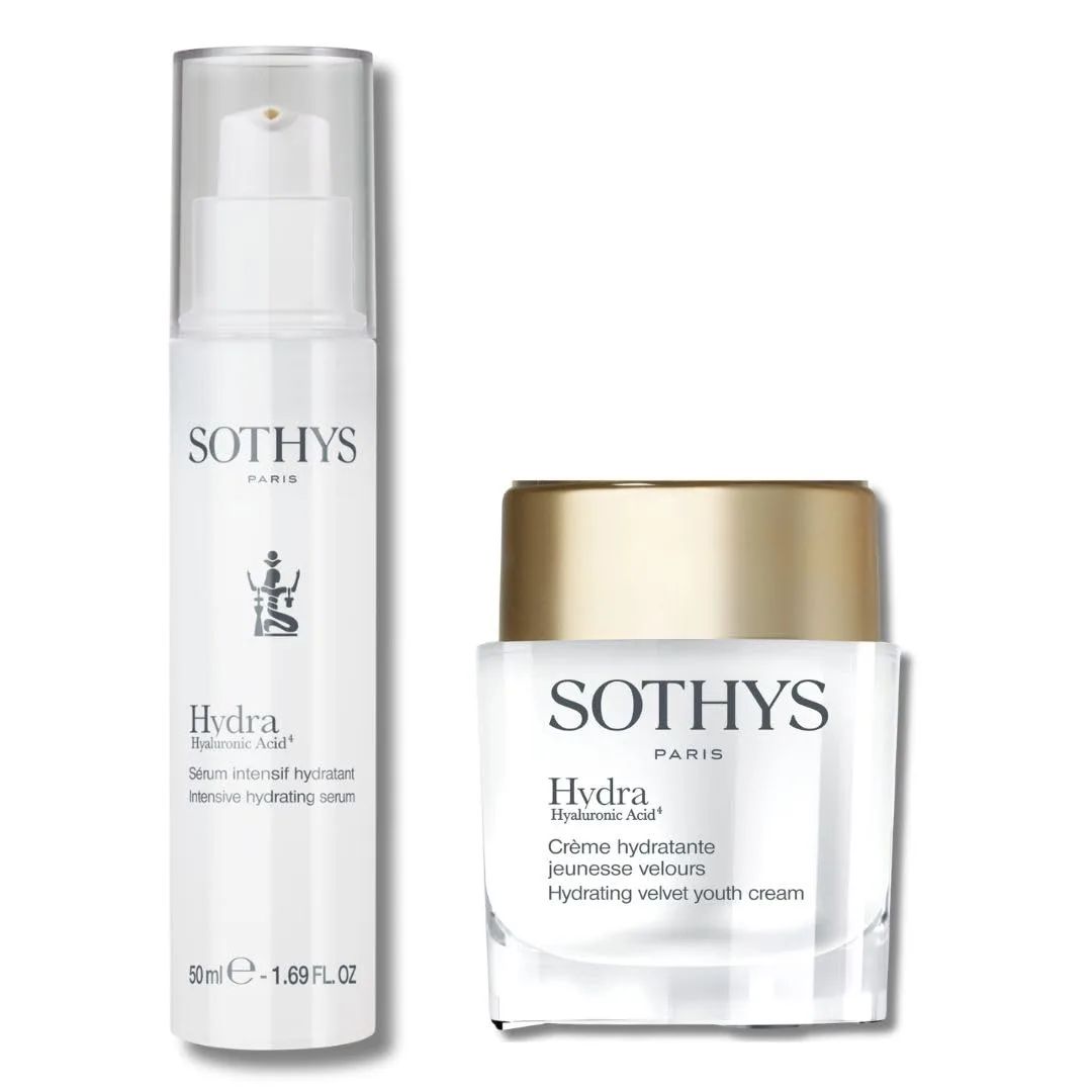 Набор Sothys: увлажняющая сыворотка и бархатный крем, для глубокого увлажнения.