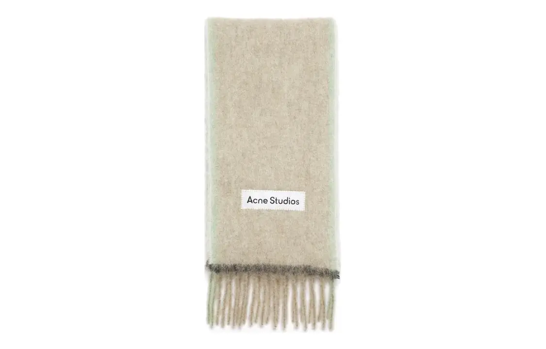 

Acne Studios Шарф с бахромой и нашивкой, Beige