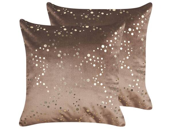 

Подушка Beliani 2 шт POPPY, 45x45x45 см цвет braun/gold