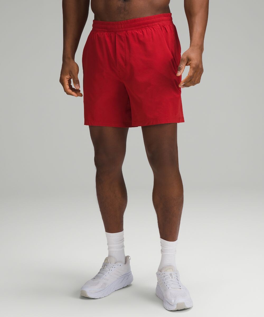 

Короткие шорты с подкладкой Pace Breaker Lululemon, красный