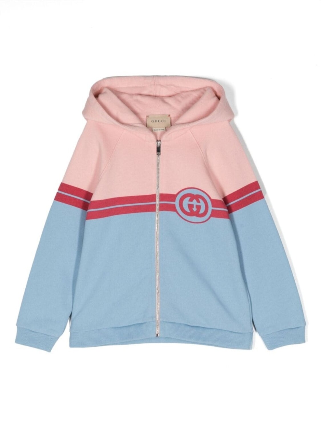 

Gucci Kids худи на молнии с логотипом Interlocking G, розовый