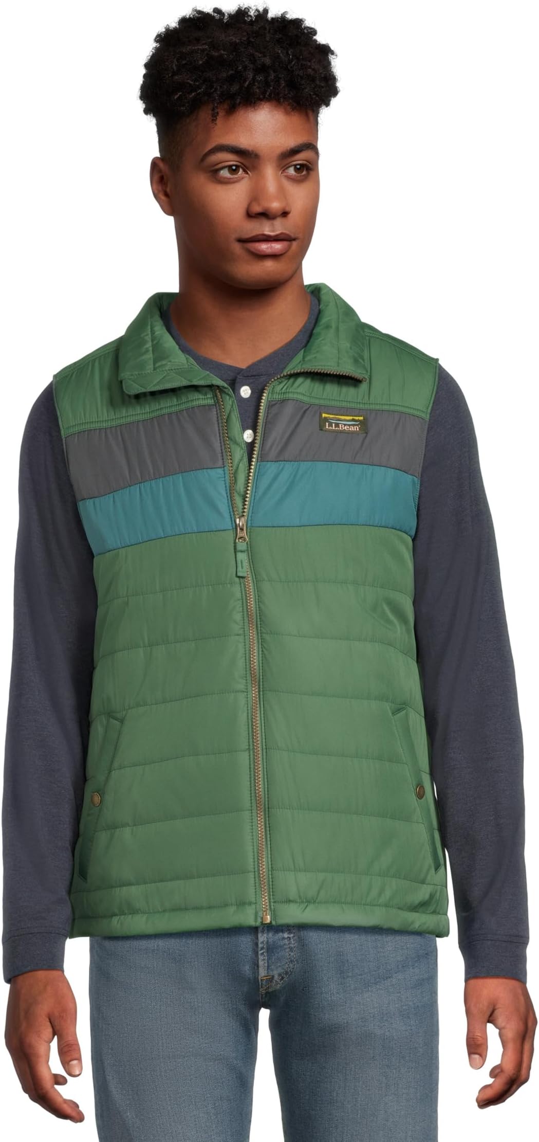 

Мужской жилет Mountain Classic Puffer Vest Colorblock Regular L.L.Bean, Evergreen/Iron